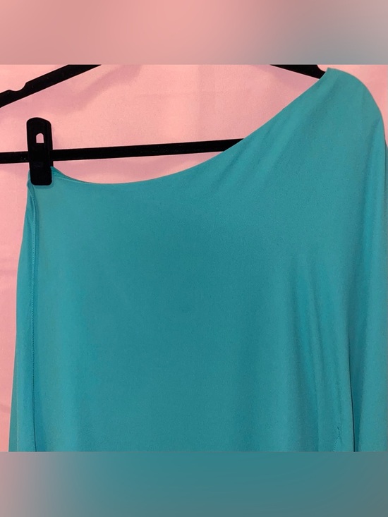 BCBGMAXAZRIA Alana One-shoulder Dress Midi XS Extra Small Sea Teal Blue Green - Picture 2 of 8